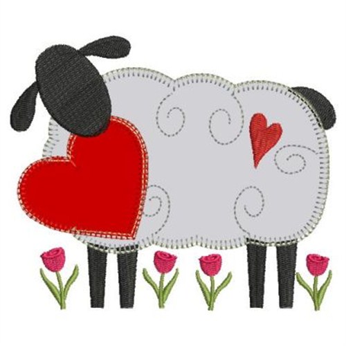 Applique valentine sheep embroidery designs machine embroidery designs