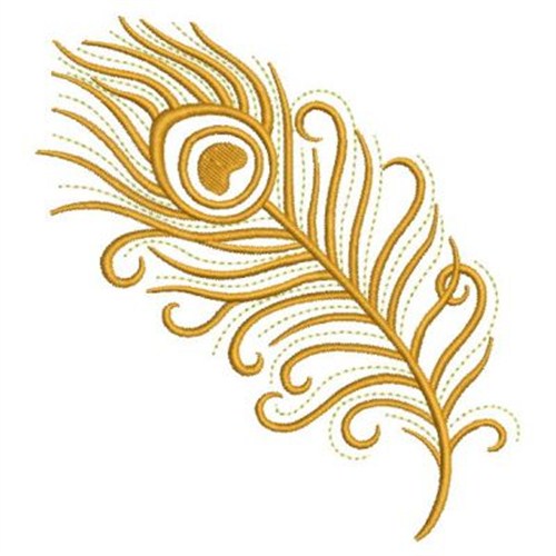 Gold Peacock Feather Embroidery Designs Machine Embroidery Designs At Embroiderydesigns Com