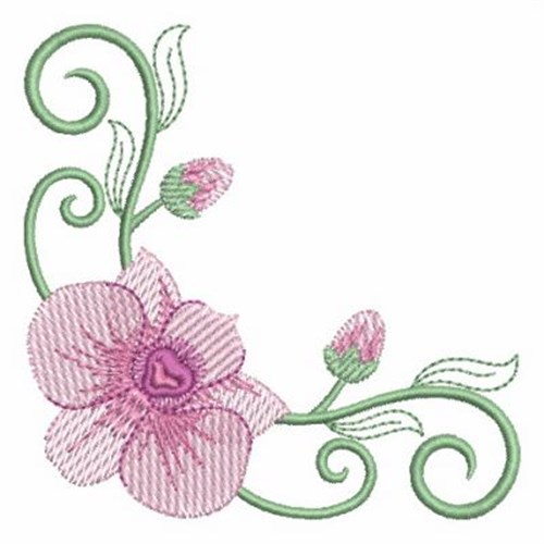 Heirloom Orchid Corner Embroidery Designs, Machine