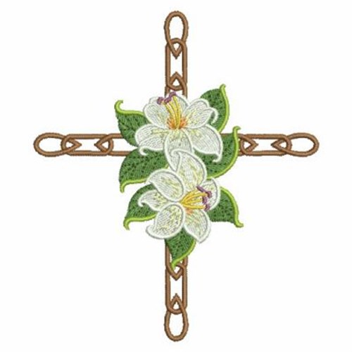White Floral Cross Embroidery Designs Machine Embroidery Designs At