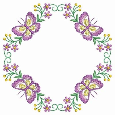 Butterfly Wreath Embroidery Designs, Machine Embroidery Designs at ...