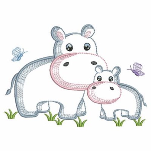 Download Hippo Mom Baby Embroidery Designs Machine Embroidery Designs At Embroiderydesigns Com