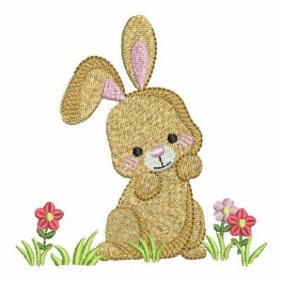 Bunny In Flowers Embroidery Designs, Machine Embroidery Designs at ...