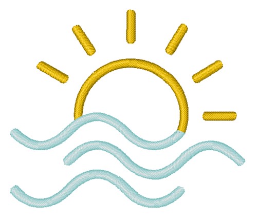 Sunrise Over The Sea Embroidery