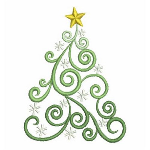 Snowflake Swirls Christmas Tree Embroidery Designs, Machine Embroidery ...