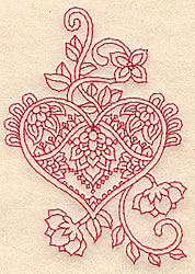 Elegant Heart Redwork Embroidery Designs, Machine Embroidery Designs at ...