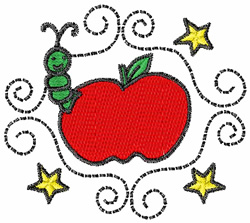 Apple and worm embroidery designs machine embroidery designs at Apple and worm embroidery designs machine embroidery designs at