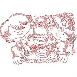 Redwork Wedding Cake Embroidery Designs  Machine 