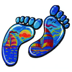 Seaside footprints embroidery designs machine embroidery designs at Seaside footprints embroidery designs machine embroidery designs at