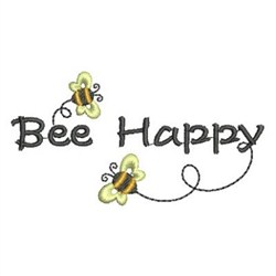 Bee Happy Embroidery Design