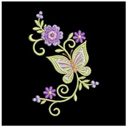 Butterfly With Flower Embroidery Butterfly With Flower Embroidery