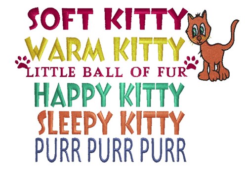 Soft Kitty Song Embroidery Designs Machine Embroidery Designs At Embroiderydesigns Com