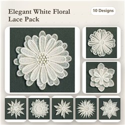 3D FSL White Flowers