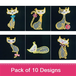 FSL Pretty Cat Embroidery Design
