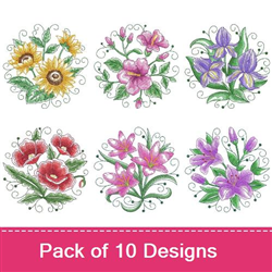 Floral Flourish Embroidery Pattern (PDF)  Crewel embroidery kits, Embroidery  patterns, Floral embroidery patterns