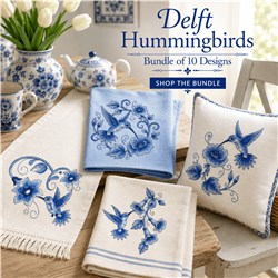 Delft Blue Hummingbirds