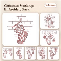 Redwork Christmas Stockings