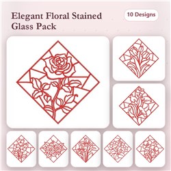 Redwork Stained Glass Blooms