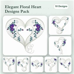 Rippled Floral Hearts