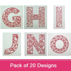 Redwork Letters Embroidery design pack by Artsy Knots, Embroidery Packs ...