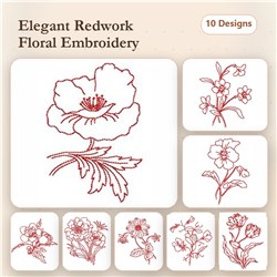 Redwork Florals