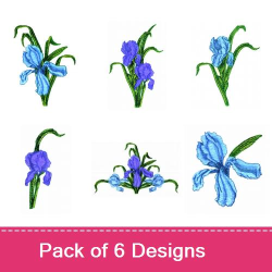 Iris Floral Collection Embroidery design pack by Balboa Threadworks ...