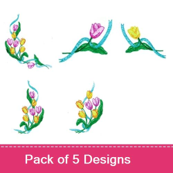 Tulip Florals Embroidery design pack by Balboa Threadworks ...