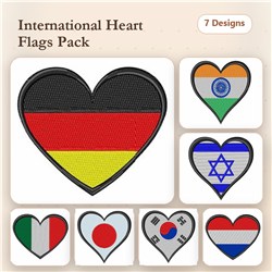 Countries Heart Flags