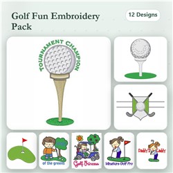 Golf Ball On Tee Embroidery Design | EmbroideryDesigns.com