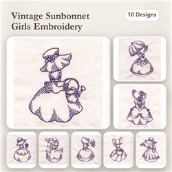 Vintage Redwork Sunbonnets