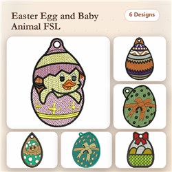 FSL Easter Egg and Duckling Embroidery bundle featuring vibrant designs of Duckling Easter Egg and more.