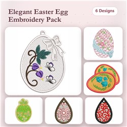 FSL Easter Egg Ornament Embroidery bundle featuring intricate designs like Easter Egg with Violets and Colorful Easter Egg.