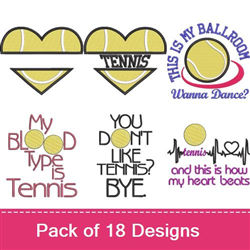 Tennis with Heart Stamp Set (M1337)