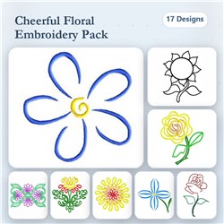 Pretty Outlined Flowers