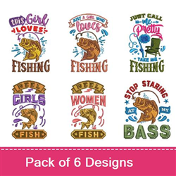 Fishing Embroidery design pack by Maya Kreations, Embroidery Packs