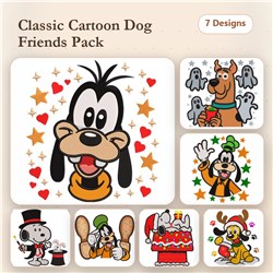 Goofy & Snoopy Embroidery Bundle – Fun Designs (7 Designs)