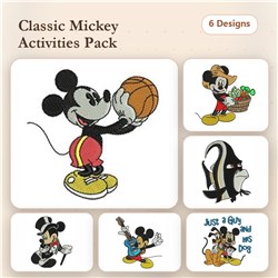 Mickey Mouse Embroidery Bundle – Fun Character Designs (6 Designs)