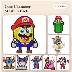 SpongeBob & Mario Embroidery Bundle – Fun Characters (10 Designs)