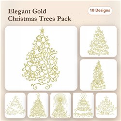 Golden Christmas Trees