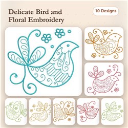 Stem Stitch Birds