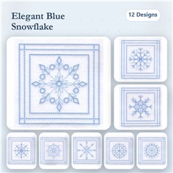 Snowflake Quilt Squares 9"
