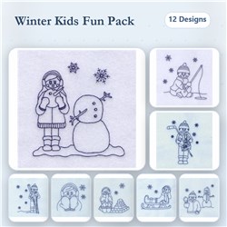 Winter Kids Bluework Design Pack