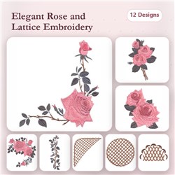 Antique Rose & Lattice Border Set