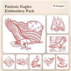 Redwork American Eagles