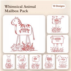 Redwork Animal Mailboxes