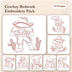 Redwork Cowboy