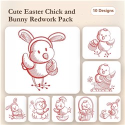 Redwork Cute Chick