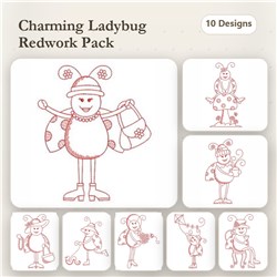 Redwork Cute Ladybug