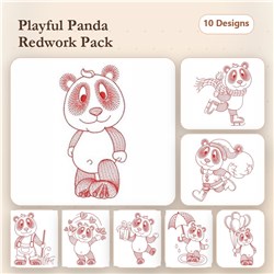 Redwork Cute Panda