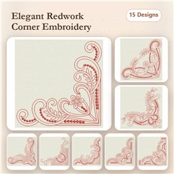 Redwork Decorative Corners